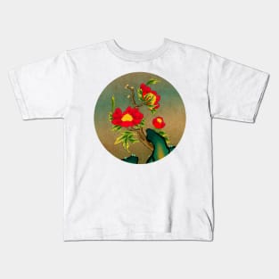 Minhwa: Peony on the Rock E Type (Korean traditional/folk art) Kids T-Shirt